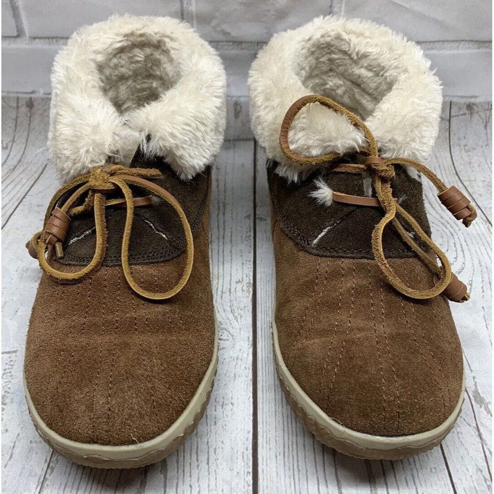 Size 7M - Sperry Top Sider Women's boots WSW5003 Brown Suede Leather w/ Faux Fur - Picture 4 of 12